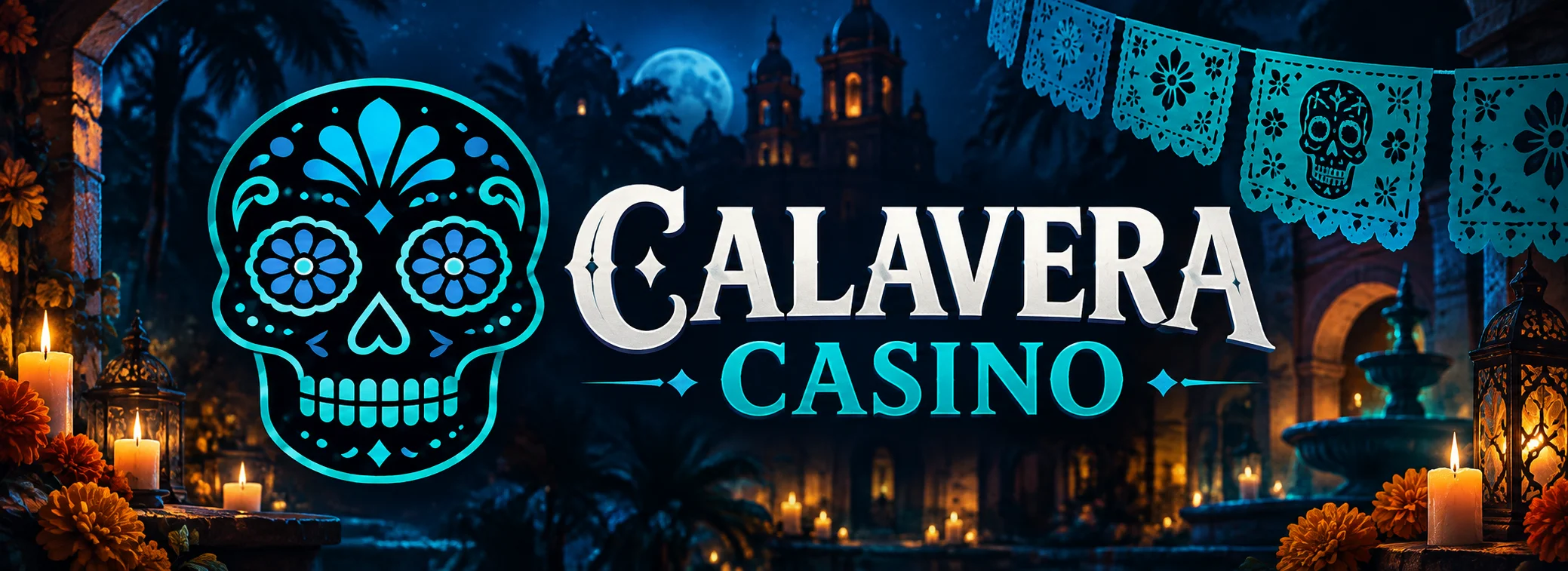 Banner de Calavera Casino con el pack de bienvenida hasta $35,000 MXN y 150 giros gratis